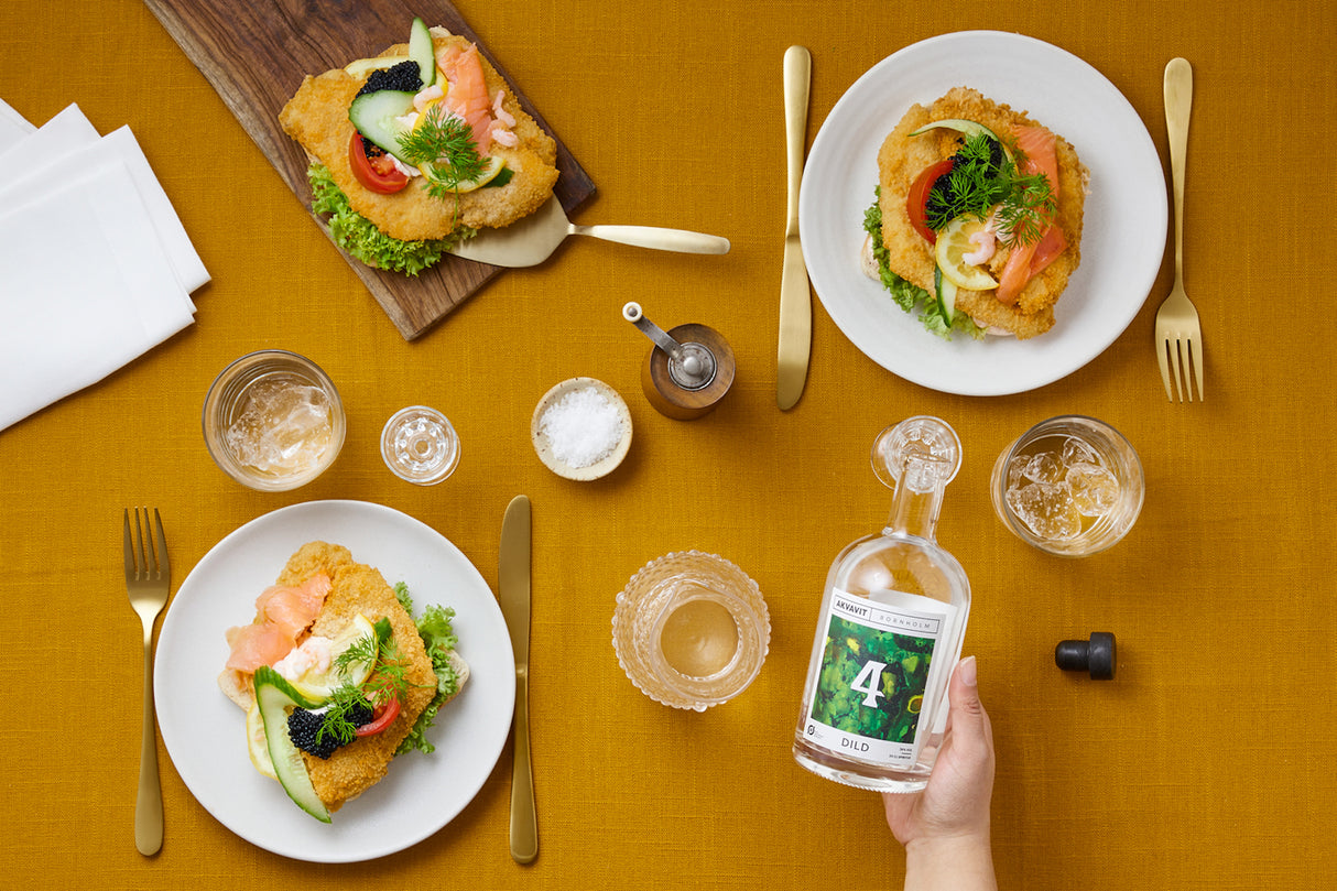 Bio Dill Akvavit "Bornholm" aus Dänemark mit Geschenkbox. 0,5l, Alk. 38% Vol.