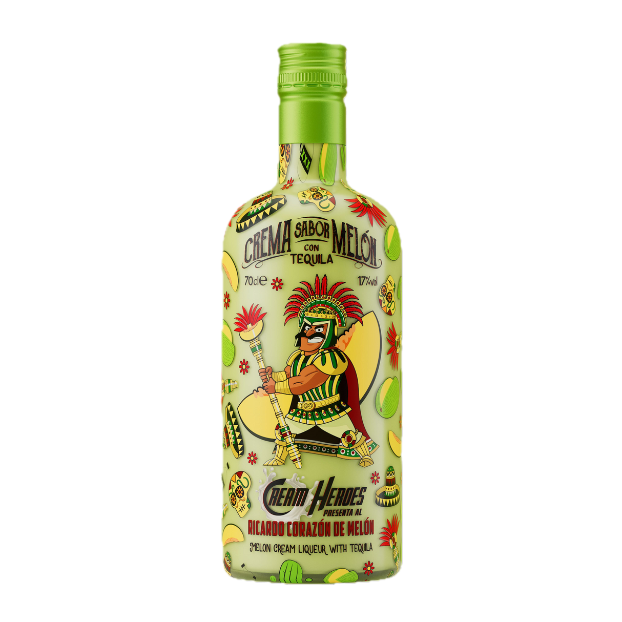 Ricardo Corazón de Melón (Ricardo, das Melonenherz) – Melonen-Tequila-Likör mit Sahne, Series Cream Heroes, 0,7 l, 17 % Vol.