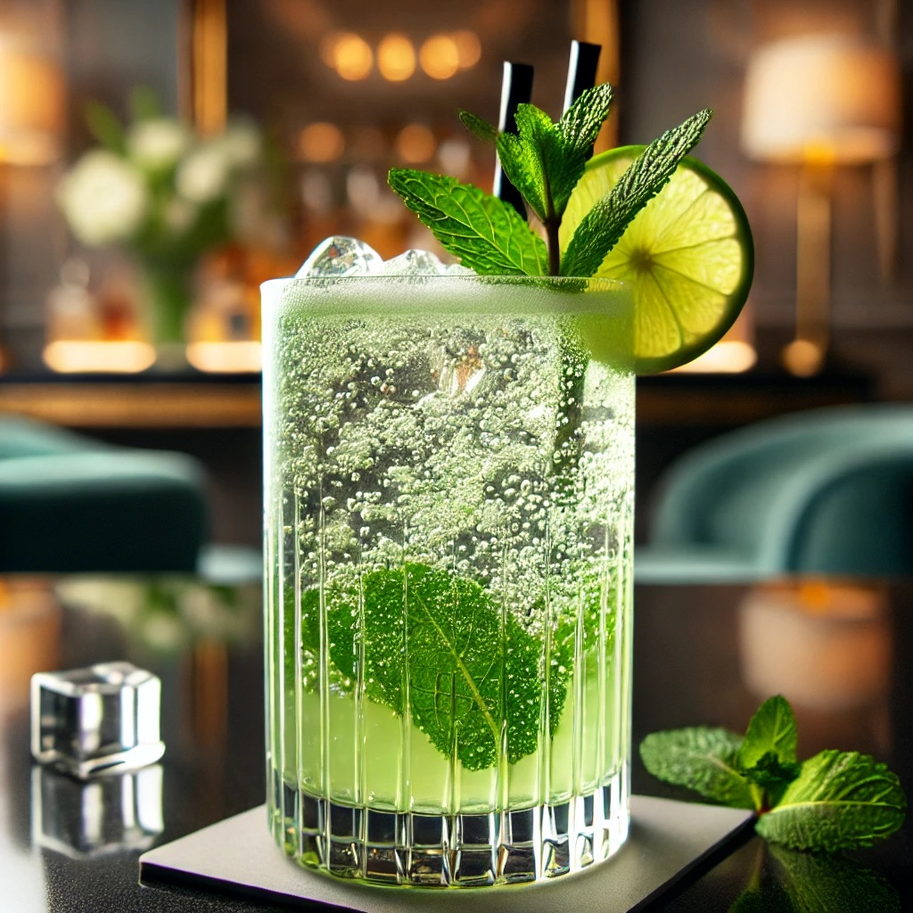 Green Fizz: Erfrischender Cocktail mit Gin und Minzsirup - Happy Drinks