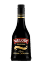 Crema Catalana Likör Melody Original in schwarzer Flasche mit rotem Etikett und goldener Schrift