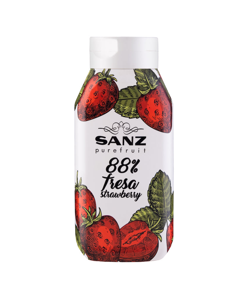 erdbeer geschmack künstlich Erdbeerpüree Sanz, 88% Erdbeeren, ideal für Cocktails, 0,67 l