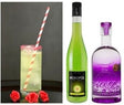 Frankenstein Blood Cocktail Set mit Tann’s Gin und Nordpol Melonenlikör, grünem Halloween Cocktail und rotem Zuckerrand.
