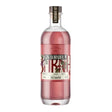 Flasche Gin Bornholm Berries, dänischer Gin Likör, in zartem Rosa, mit dekorativem Etikett und silbernem Verschluss.