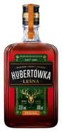 Flasche Hubertówka Leśna Original, polnische Spirituose mit Hirschsymbol, grünes und goldenes Etikett, 37,5 % vol., 500 ml.