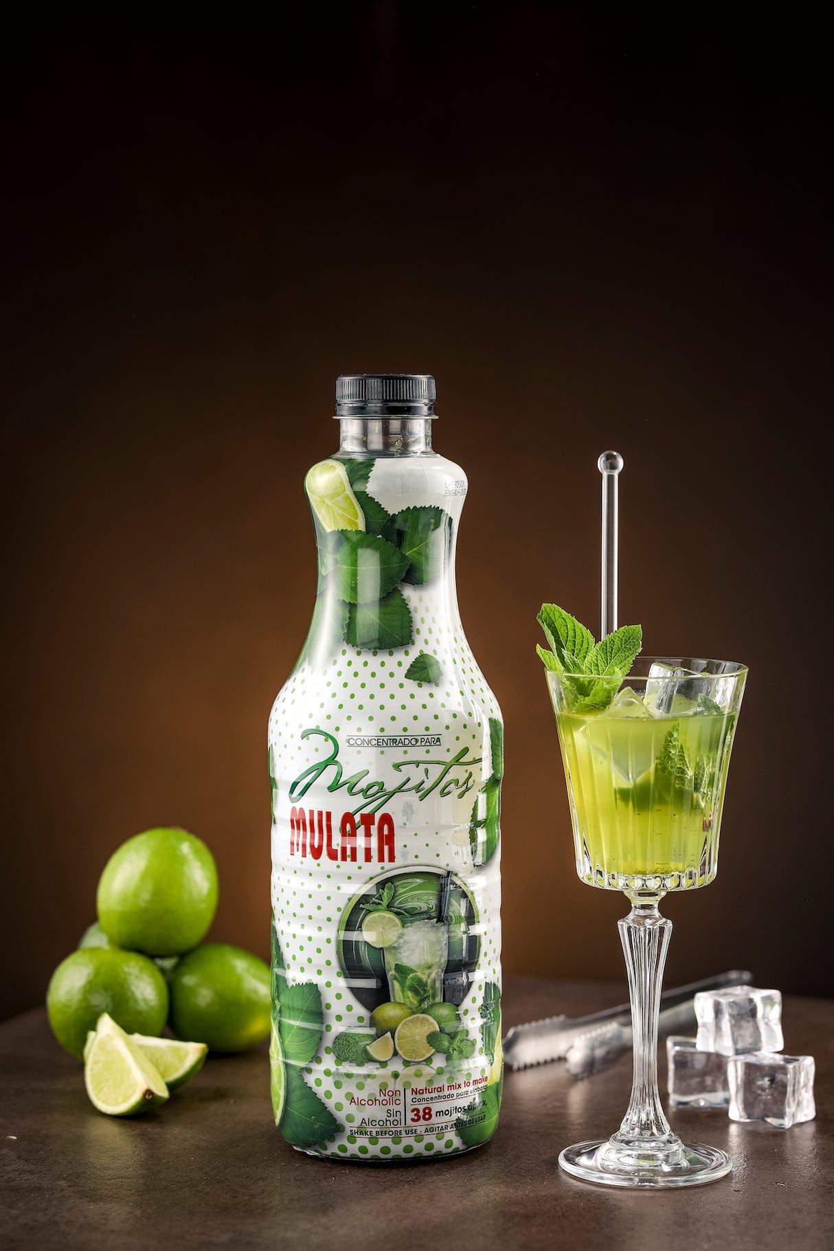 Mojito Cocktail Premix Mulata mit Glas