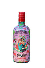 Pancho Sandia Wassermelone-Tequila-Likör mit Sahne in bunter Flasche mit mexikanischem Design und Wassermelonenmotiven.