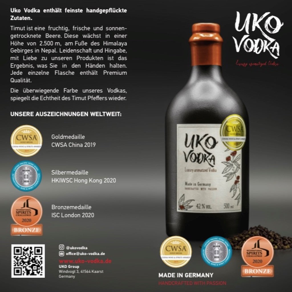 Uko Vodka Beschreibung und Auszeichnungen