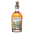Flasche Whisky Singlar Blend 8Y von Liquoristerie de Provence mit bronzenem Wildschweinverschluss auf weißem Hintergrund