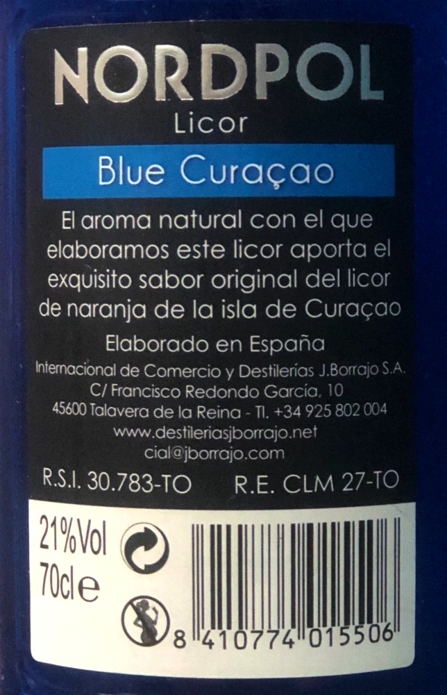 Blue Curaçao Likör Nordpol, 0.7 L, 20%